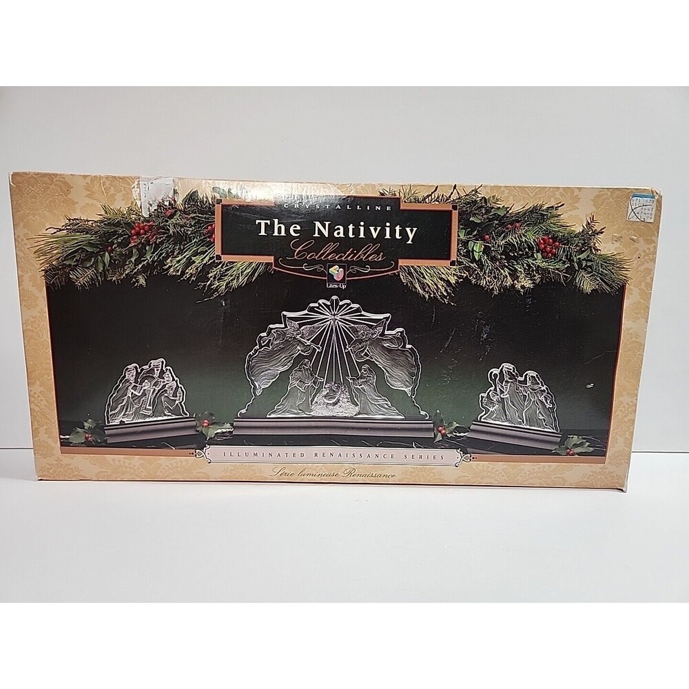 Vintage 1994 Nativity Collectibles Crystalline Illuminated Renaissance Series